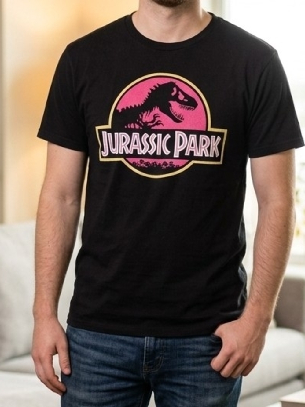 Jurassic Park Graphic Tee - Black with Red Size Large